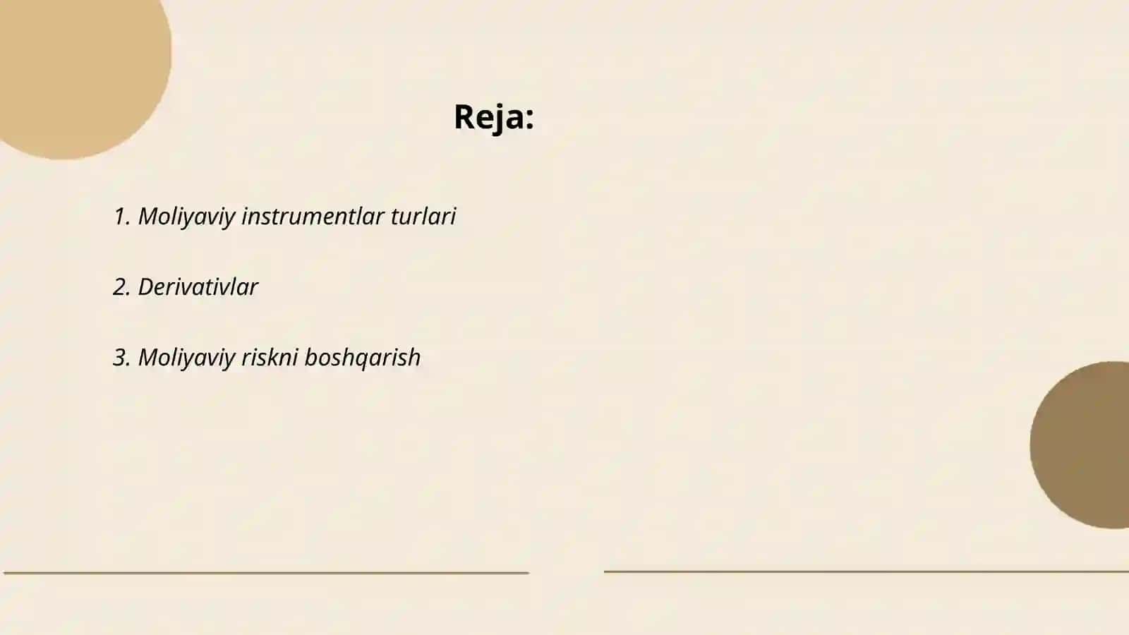 Moliyaviy instrumentlar 2