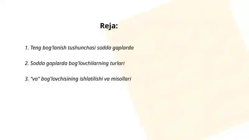 Teng bog'lanish sodda gaplarda 2