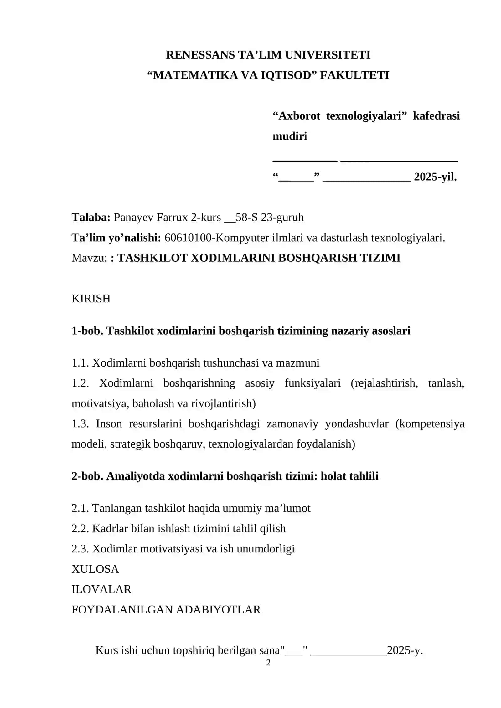 TASHKILOT XODIMLARINI BOSHQARISH TIZIMI 2
