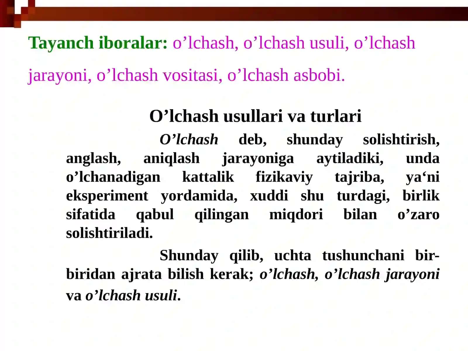 O’lchashusullarivavositalari 2