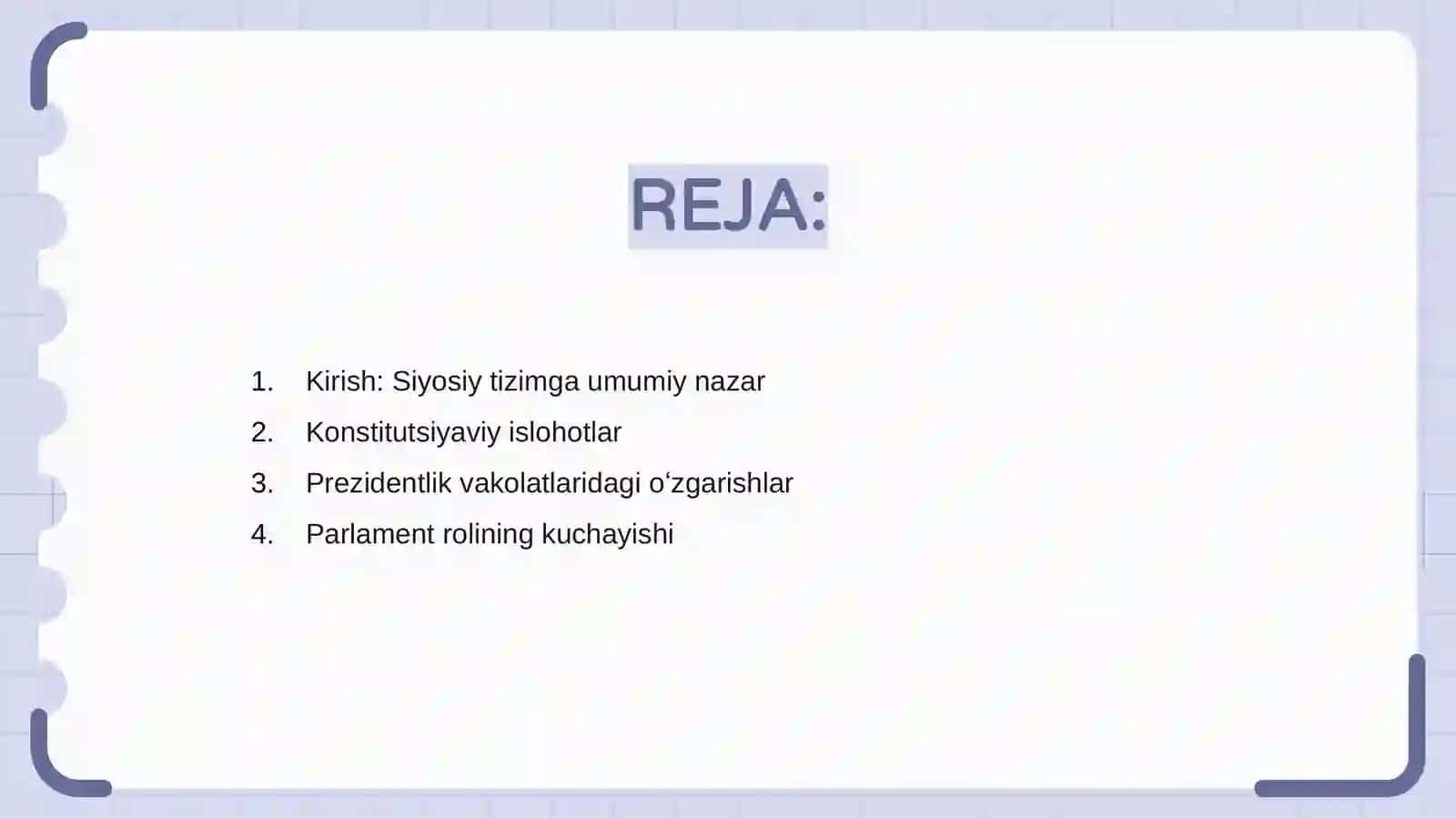 Oʻzbekiston siyosiy tizimidagi o'zgarishlar 2