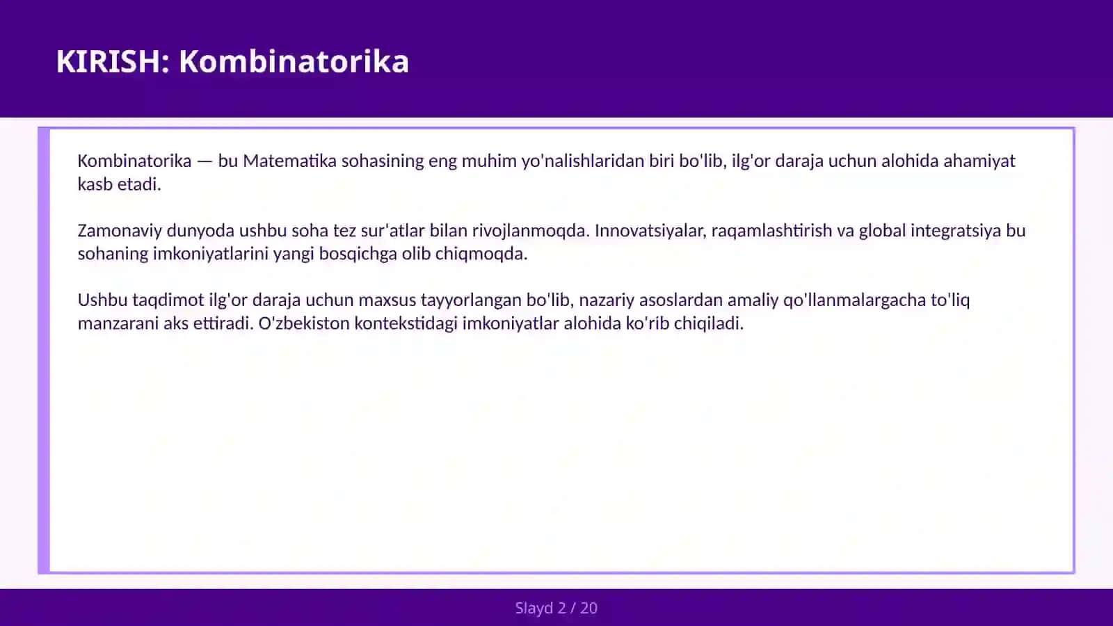 KOMBINATORIKA 2