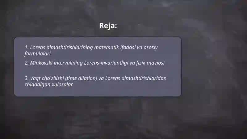 Lorens almashtirishlari 2