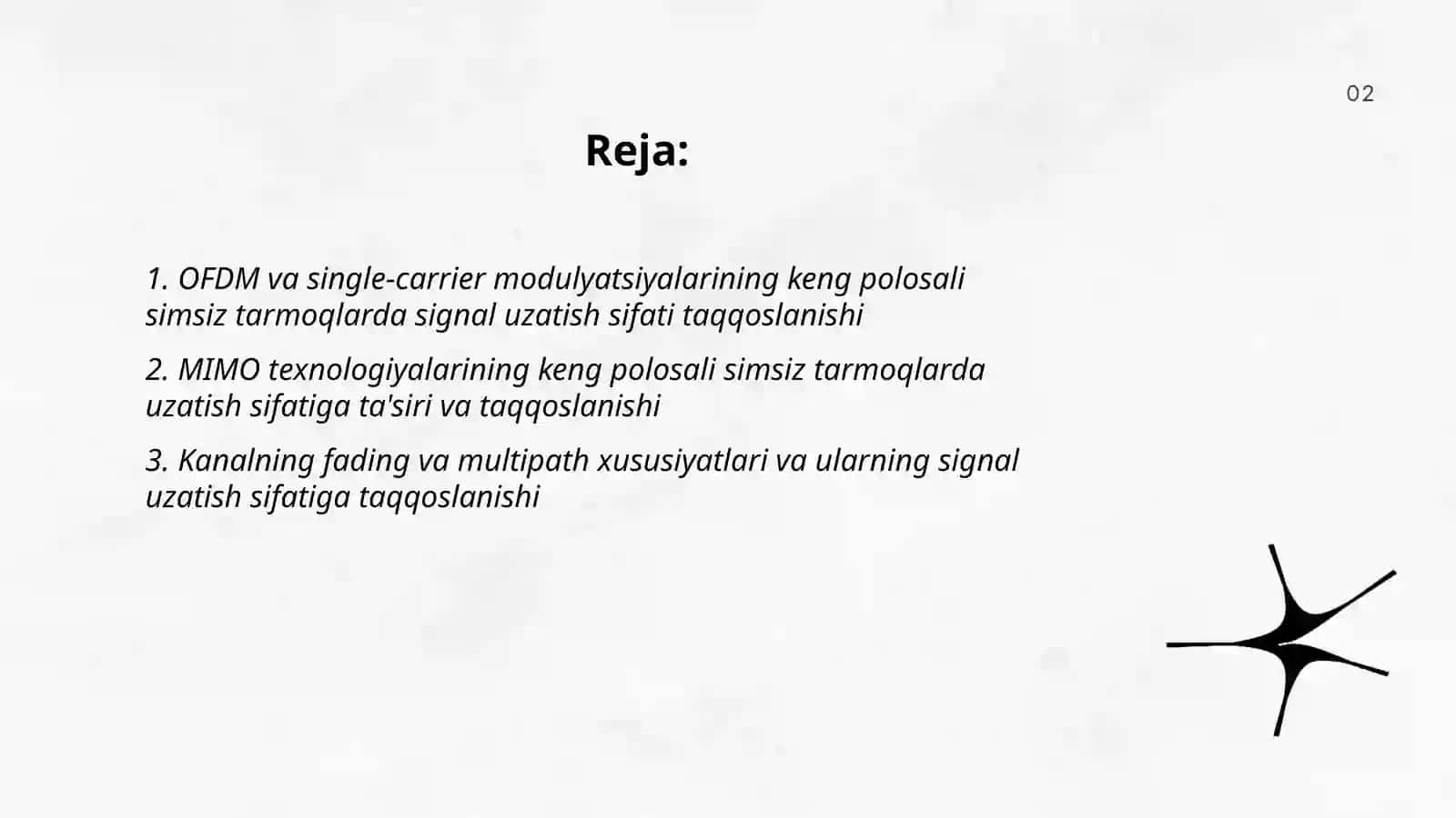 Keng polosali simsiz tarmoqlarda signal uzatish sifatining qiyosiy tahlili 2