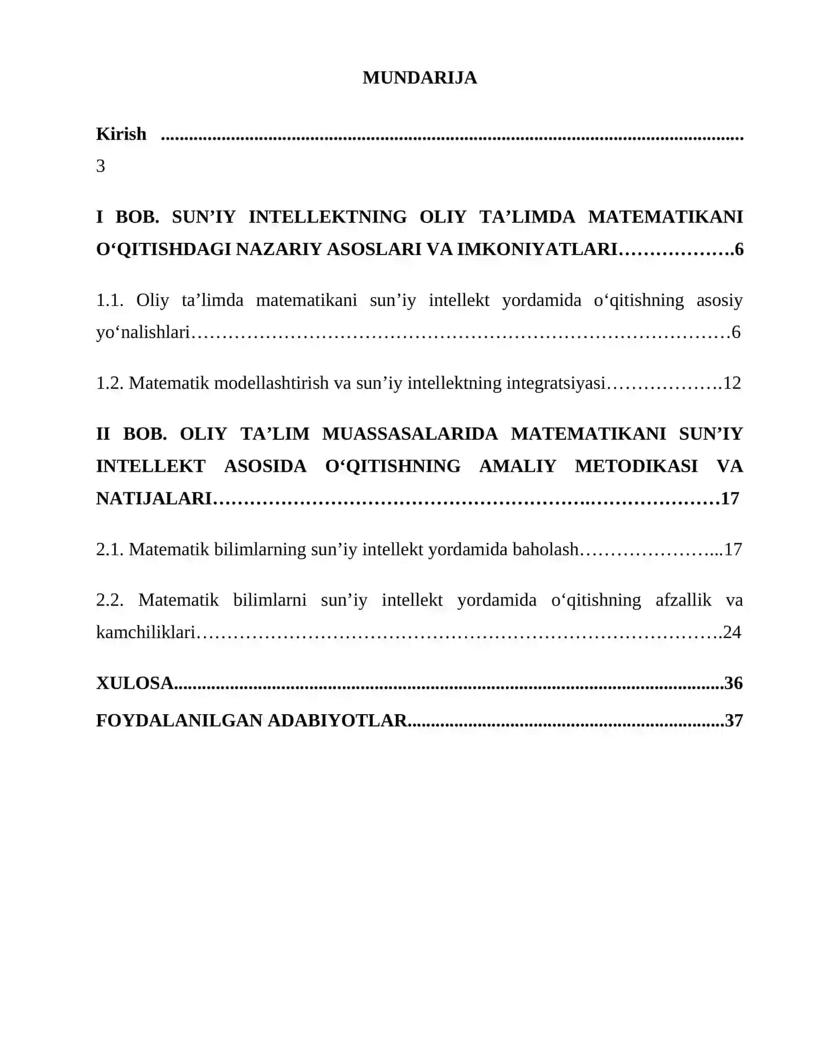 Oliy ta'limda matematikani sun’iy intellekt asosida o'qitish metodikasi 2
