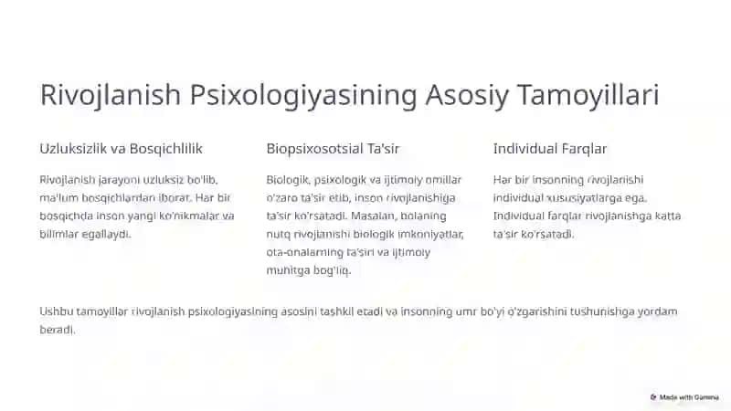 Rivojlanish Psixologiyasi: Umr Soati Tushunchasi 2