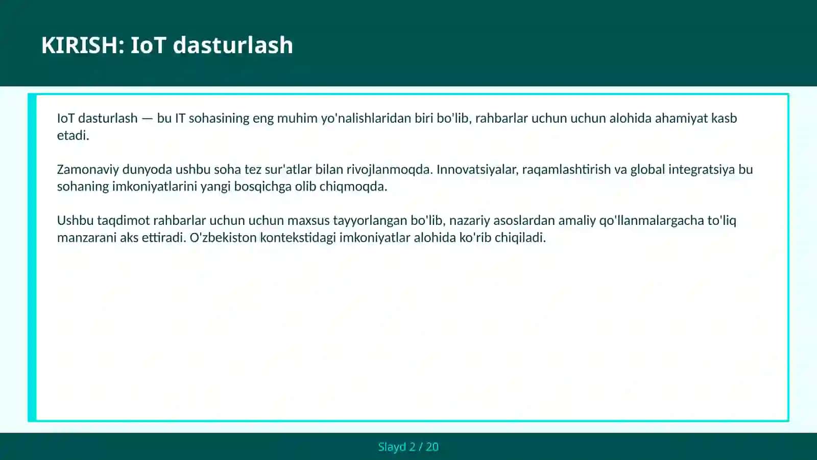 IoT Dasturlash 2