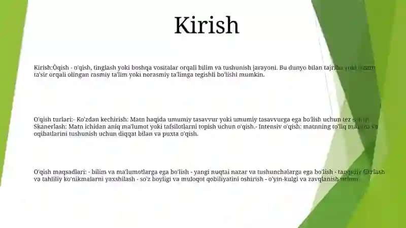 Òqish Turlari 2