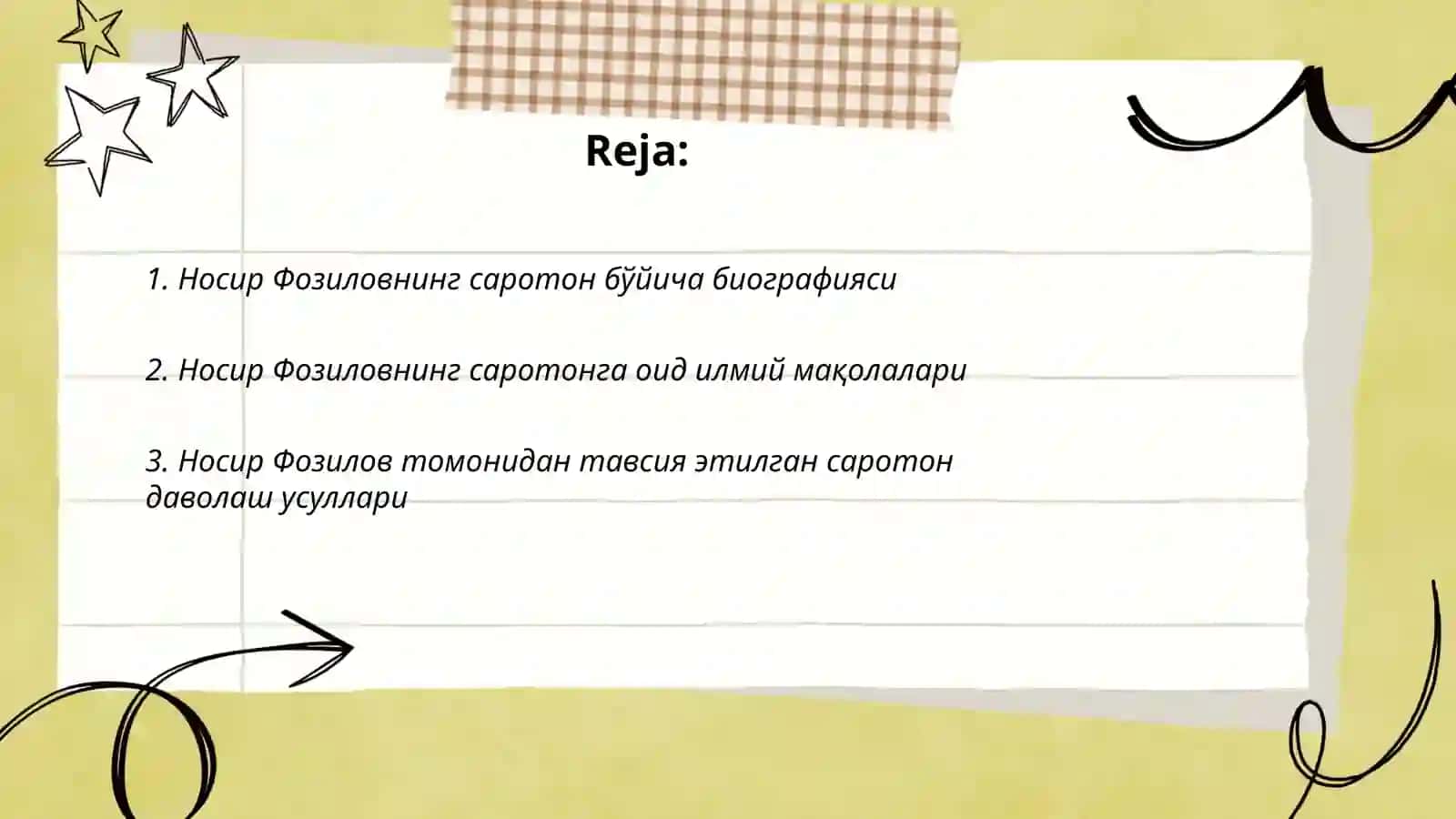 Носир Фозиловнинг саротон 2