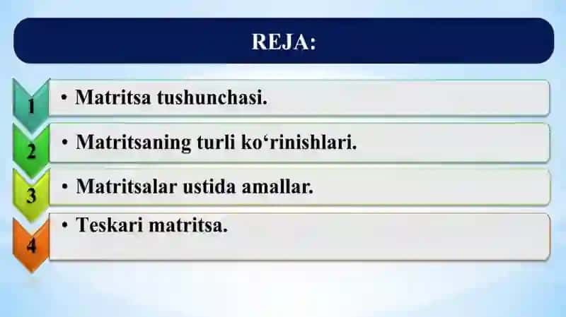 Matritsavaularustidaamallar,teskarimatritsa 2