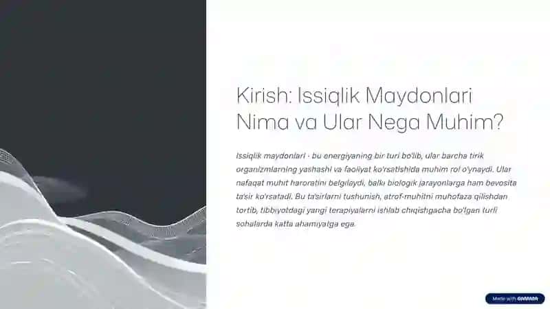 Issiqlik maydonlari 2