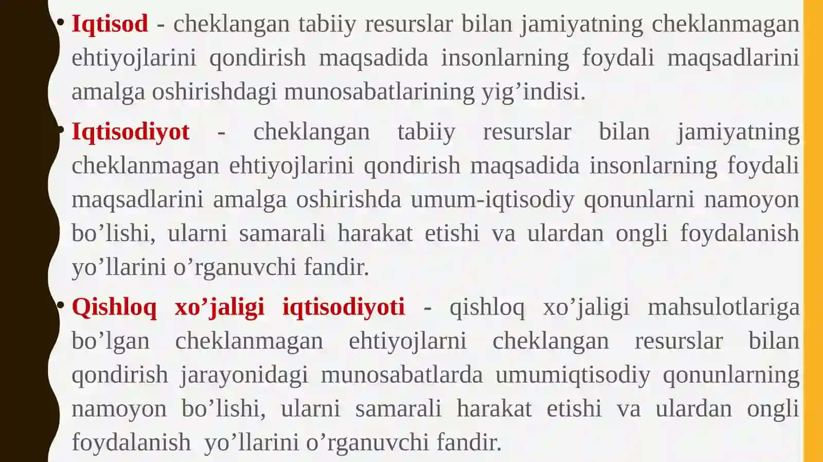 Qishloq xo'jaligining respublika iqtisodiyotidagi o'rni va ahamiyati 2
