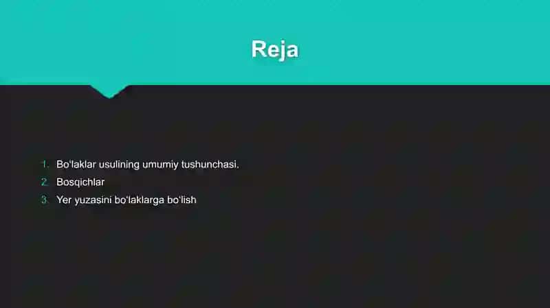 Bo‘laklar usuli 2
