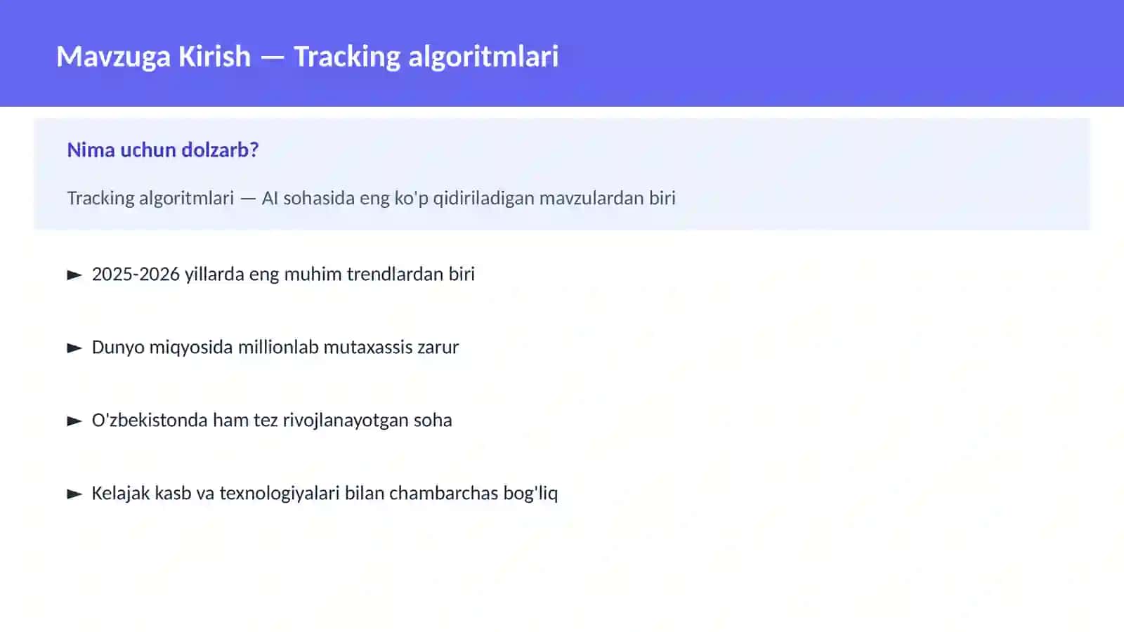 Tracking algoritmlari 2