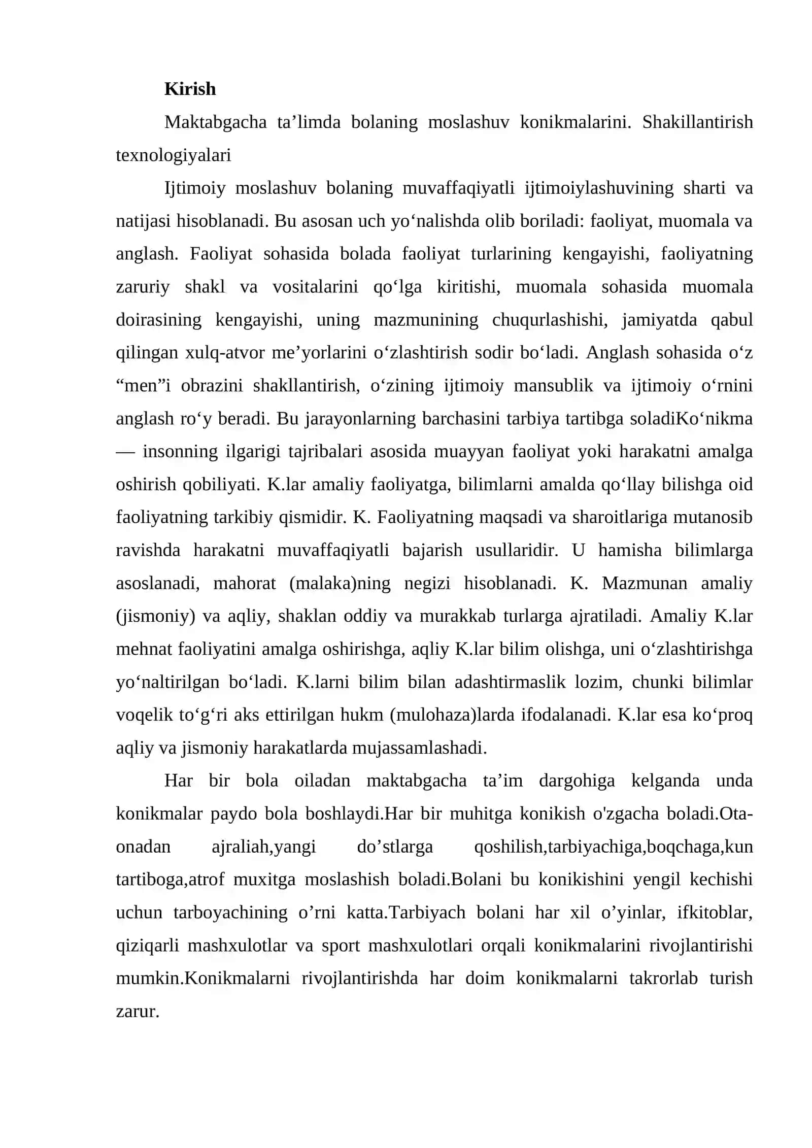 MTT bolalarning moslashuv ko’nikmalarini shakllantirish texnologiyalari 2