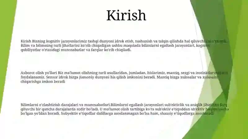 Hissiy Emperik Nazarik Mantiqiy Intuituv Bilish Bilish Darajalaring Òzaro Aloqasi Va Farqi 2