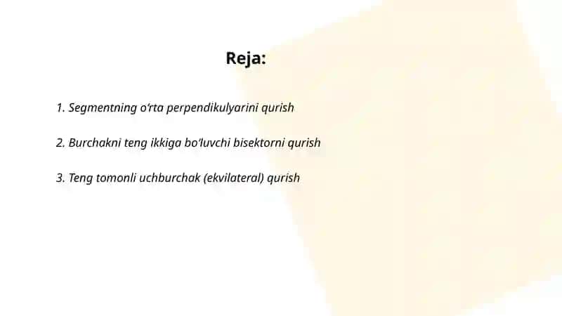 Yasashga doir masalalar yechish 2