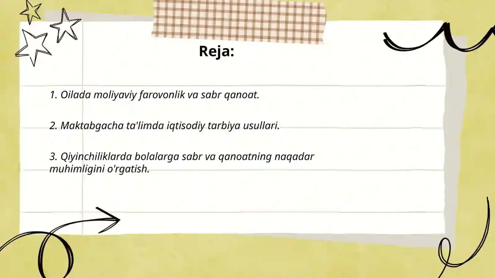 Maktabgacha ta'lim tashkilotlarida va oilada iqtisodiy qiyinchiliklarda sabr qanoatga o'rgatish 2