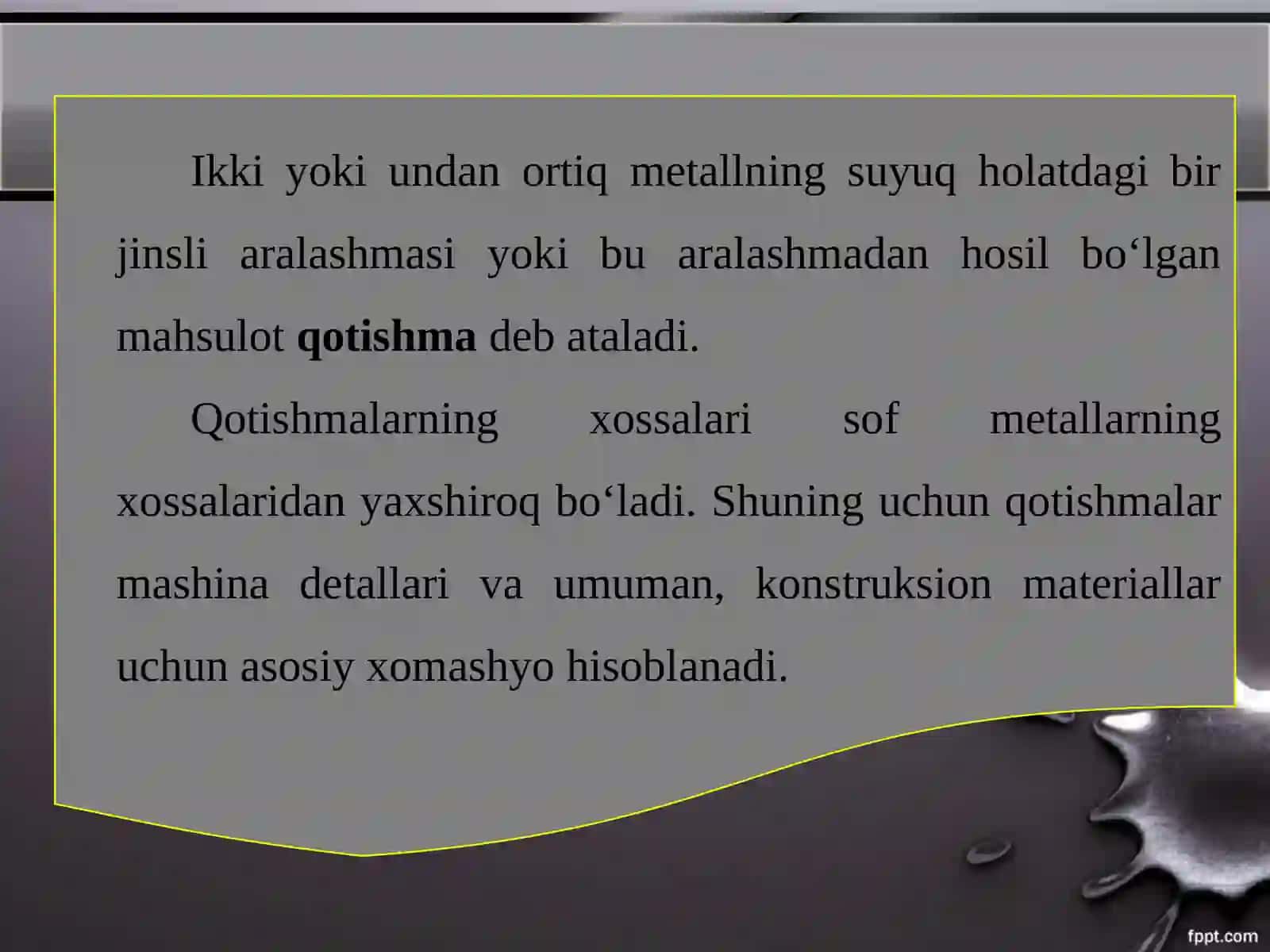 Metall va uning qotishmalari 2