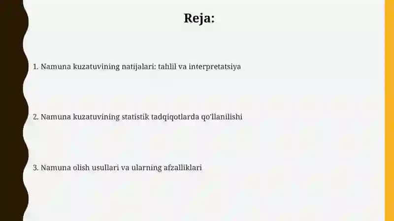 Namuna olish usullari 2