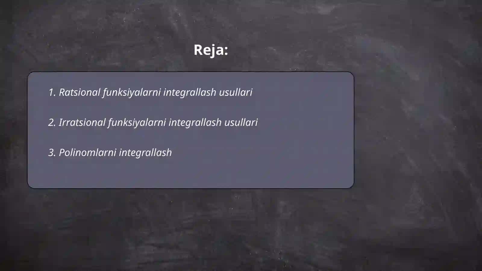 Ba'zi ratsional va irratsional funksiyalarni integrallash 2