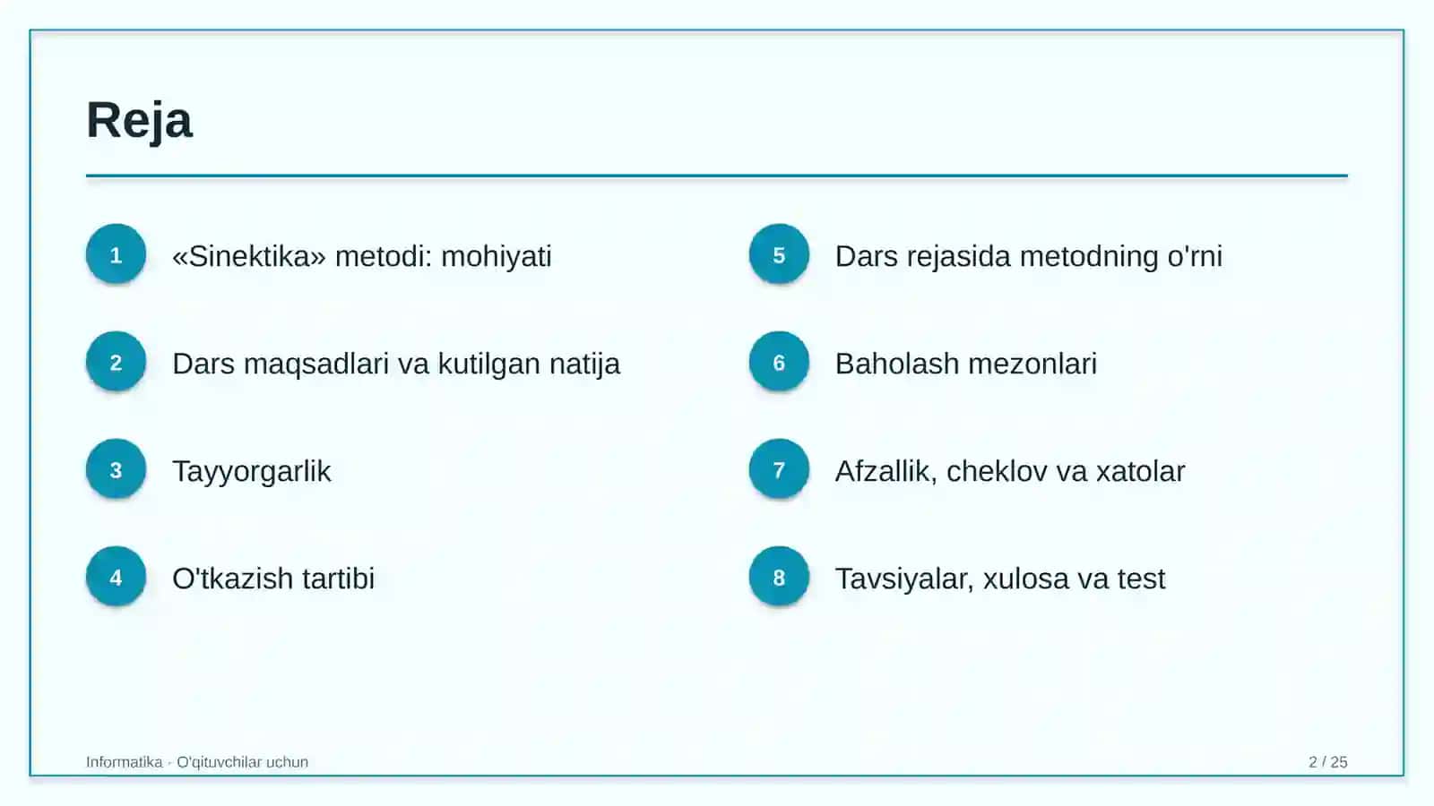 informatika darslarida sinektika metodidan foydalanish 3963 2