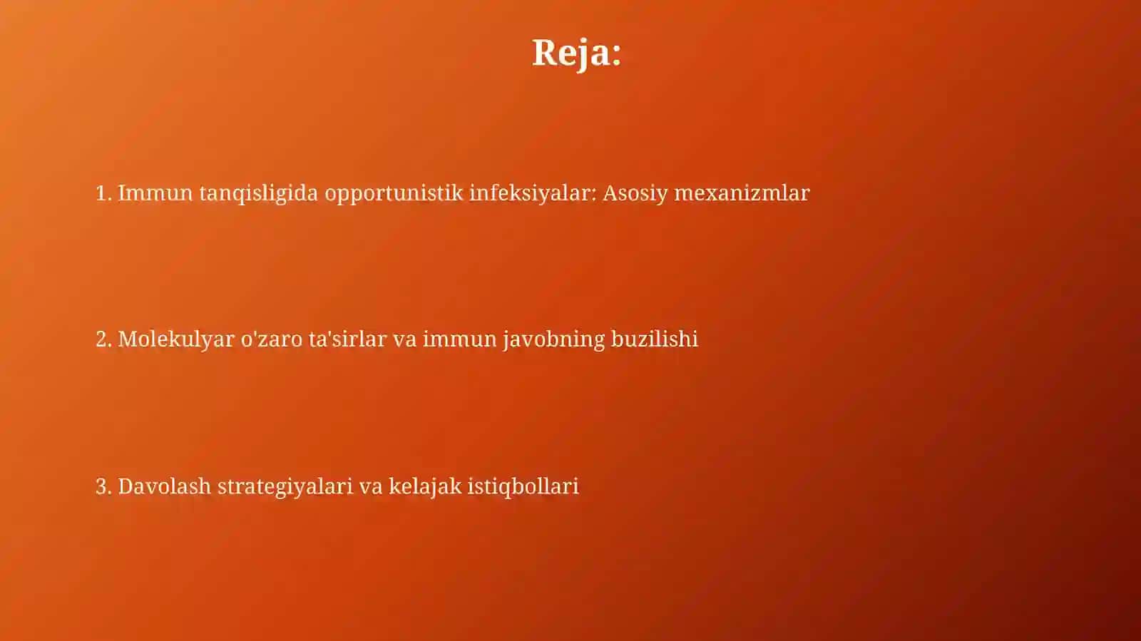 Immun tanqisligida opportunistik infeksiyalar boshqarilishining molekulyar mexanizmi 2
