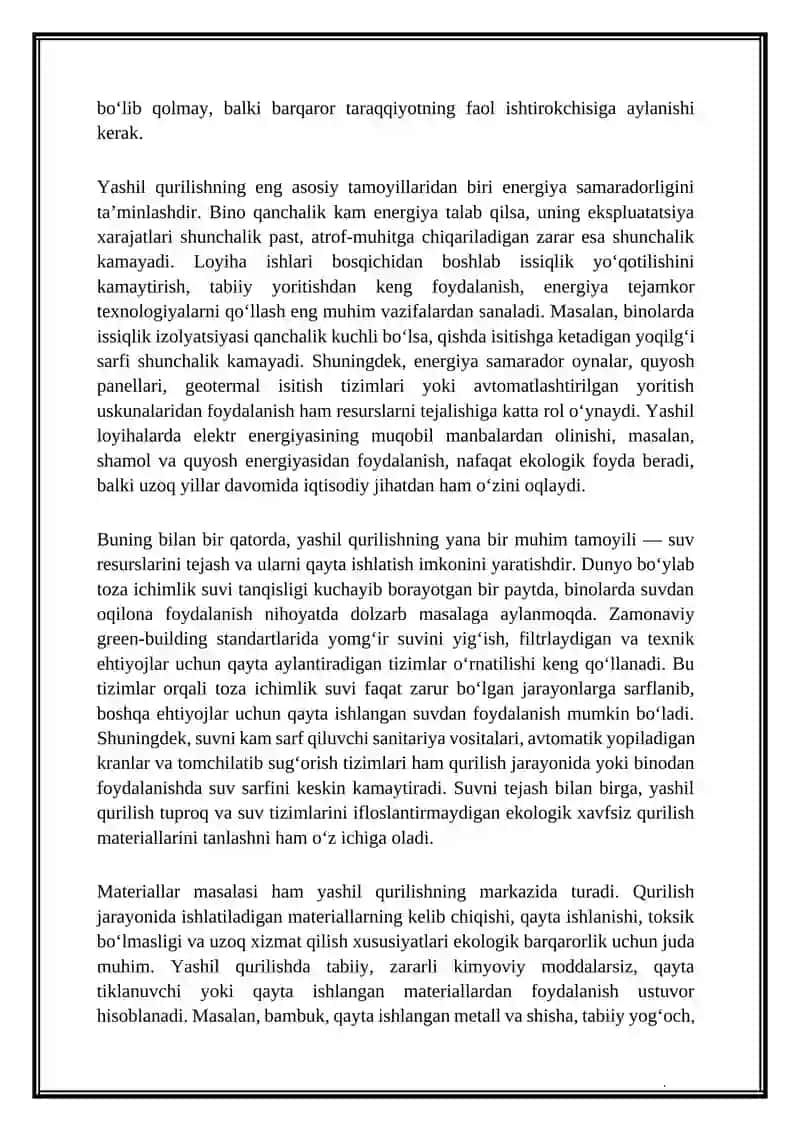 Yashil qurilish texnologiyalari 2