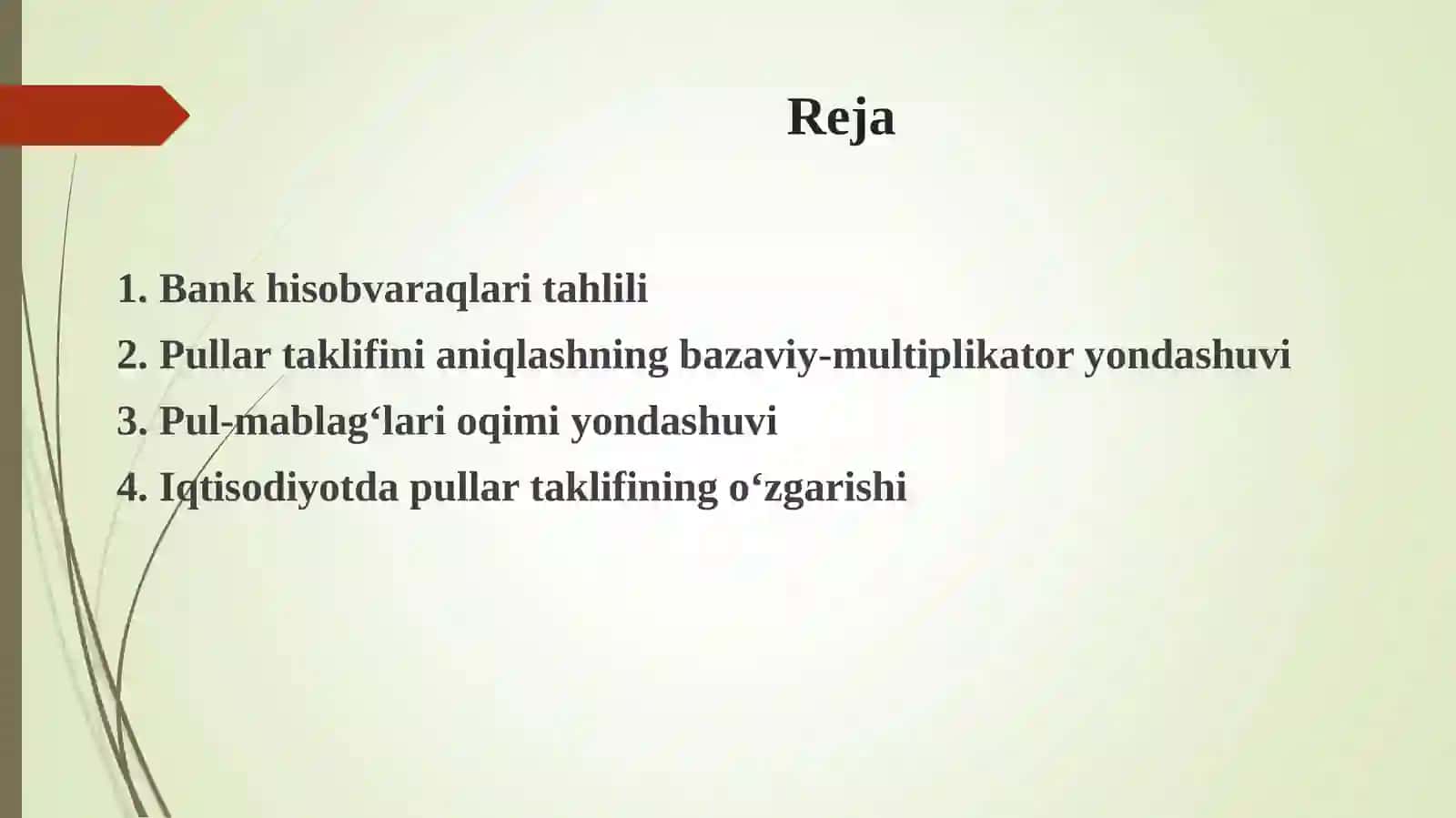 Pullar taklifini shakllanish jarayonlari 2