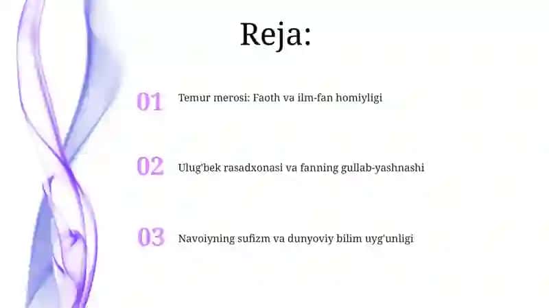 A.Temur,M.Ulug'bek,ANavoi,Z.M.Boburlarningma'naviy-ma'rifiyg'oyalari 2