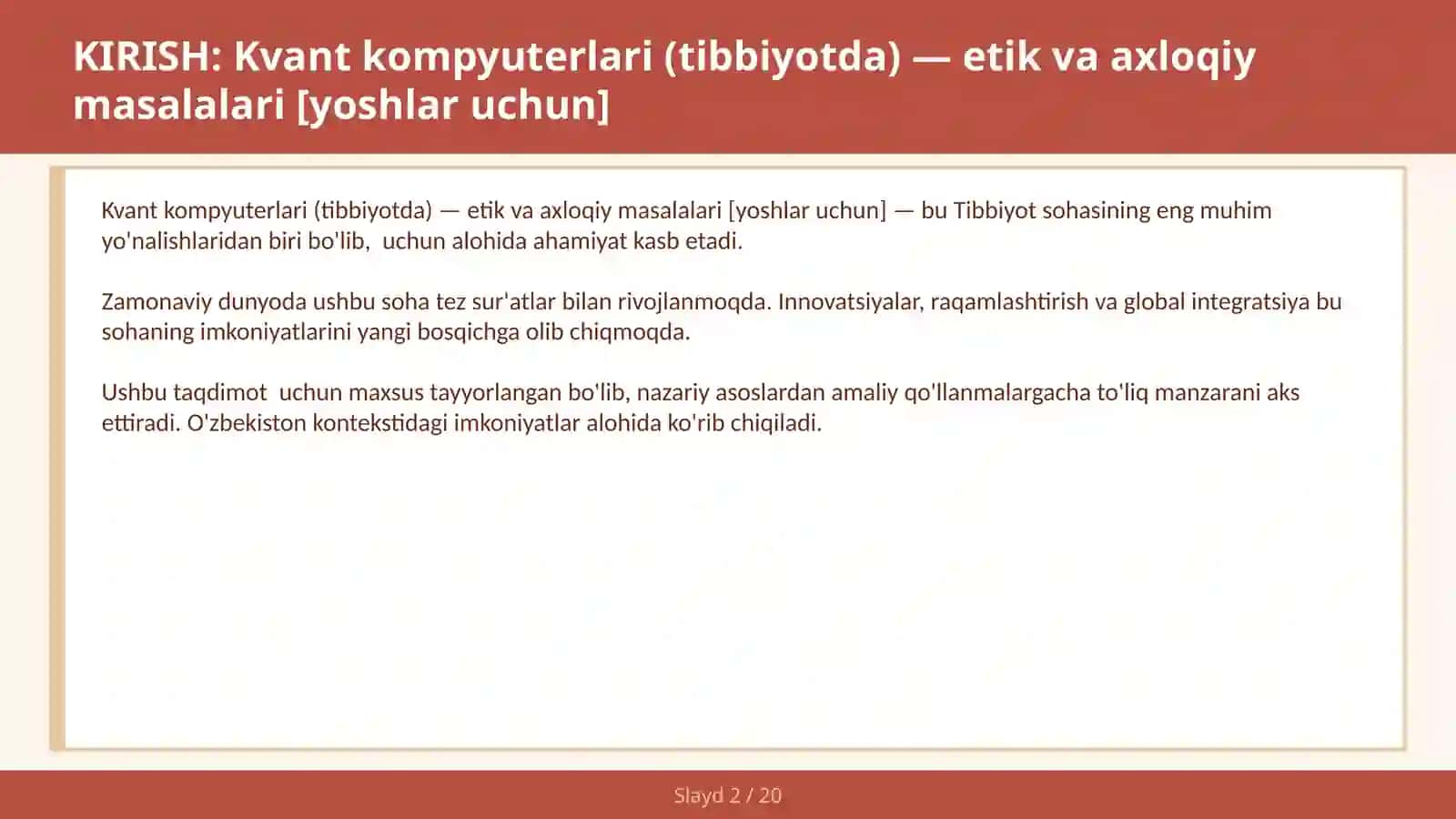 Kvant kompyuterlari (Tibbiyotda) — etik va axloqiy masalalari [Yoshlar uchun] 2