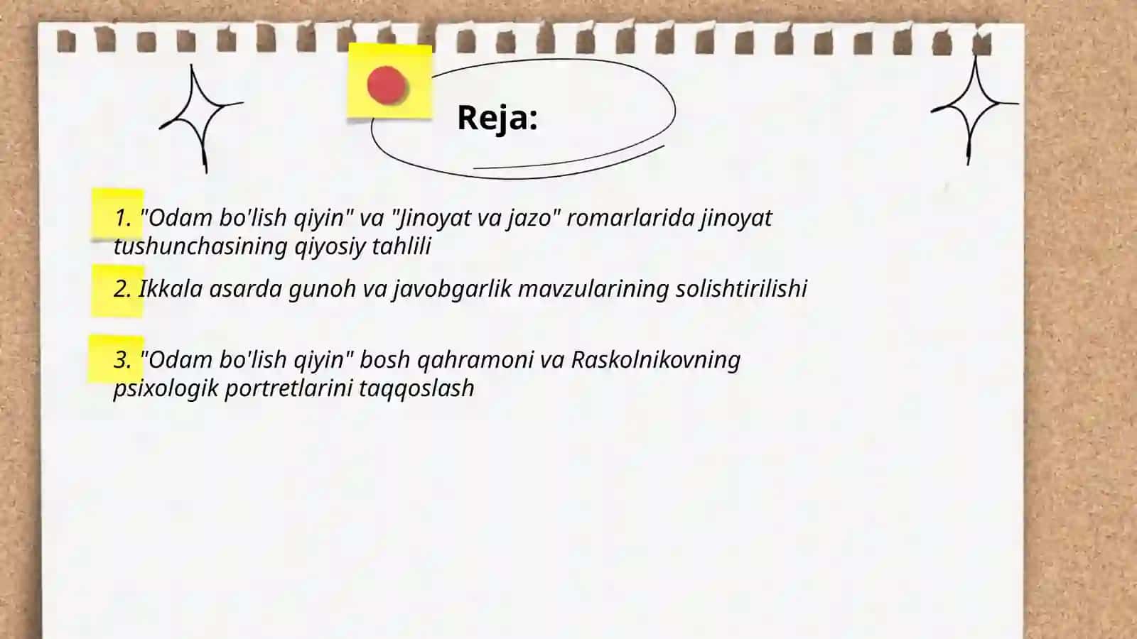 "Odam bo'lish qiyin" va "Jinoyat va jazo" asarlari qiyosiy tahlili 2