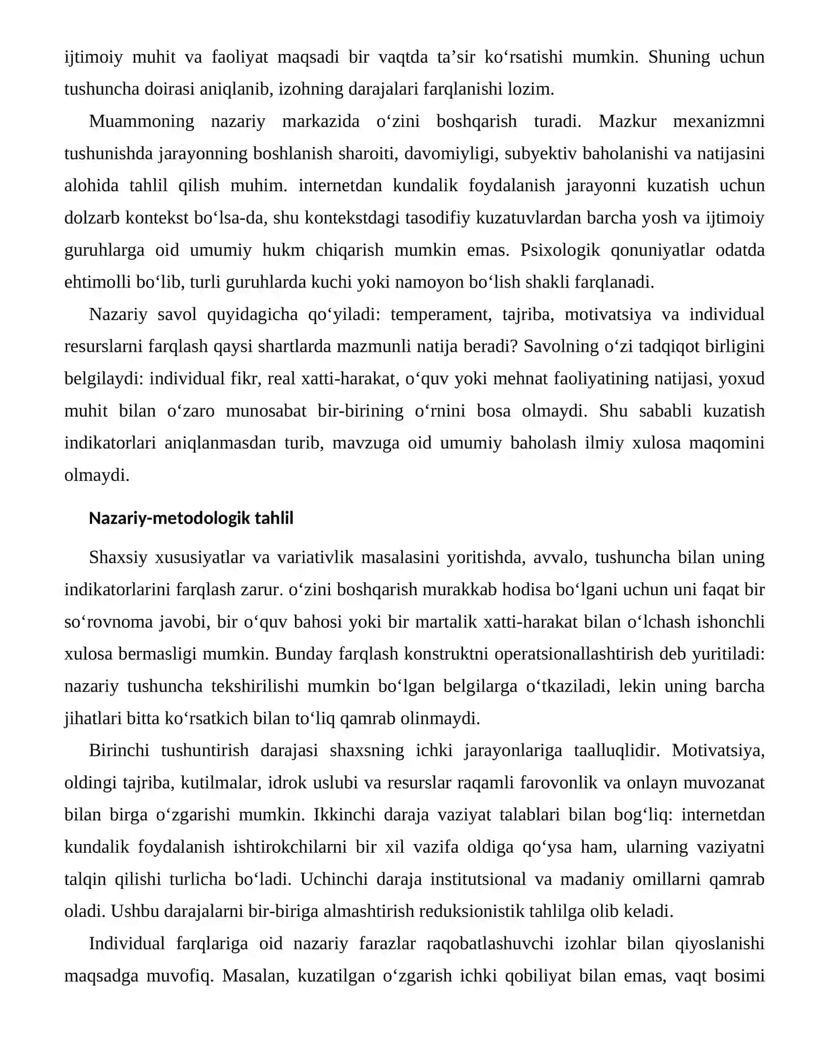 RAQAMLI FAROVONLIK VA ONLAYN MUVOZANATNING INDIVIDUAL FARQLARI 2