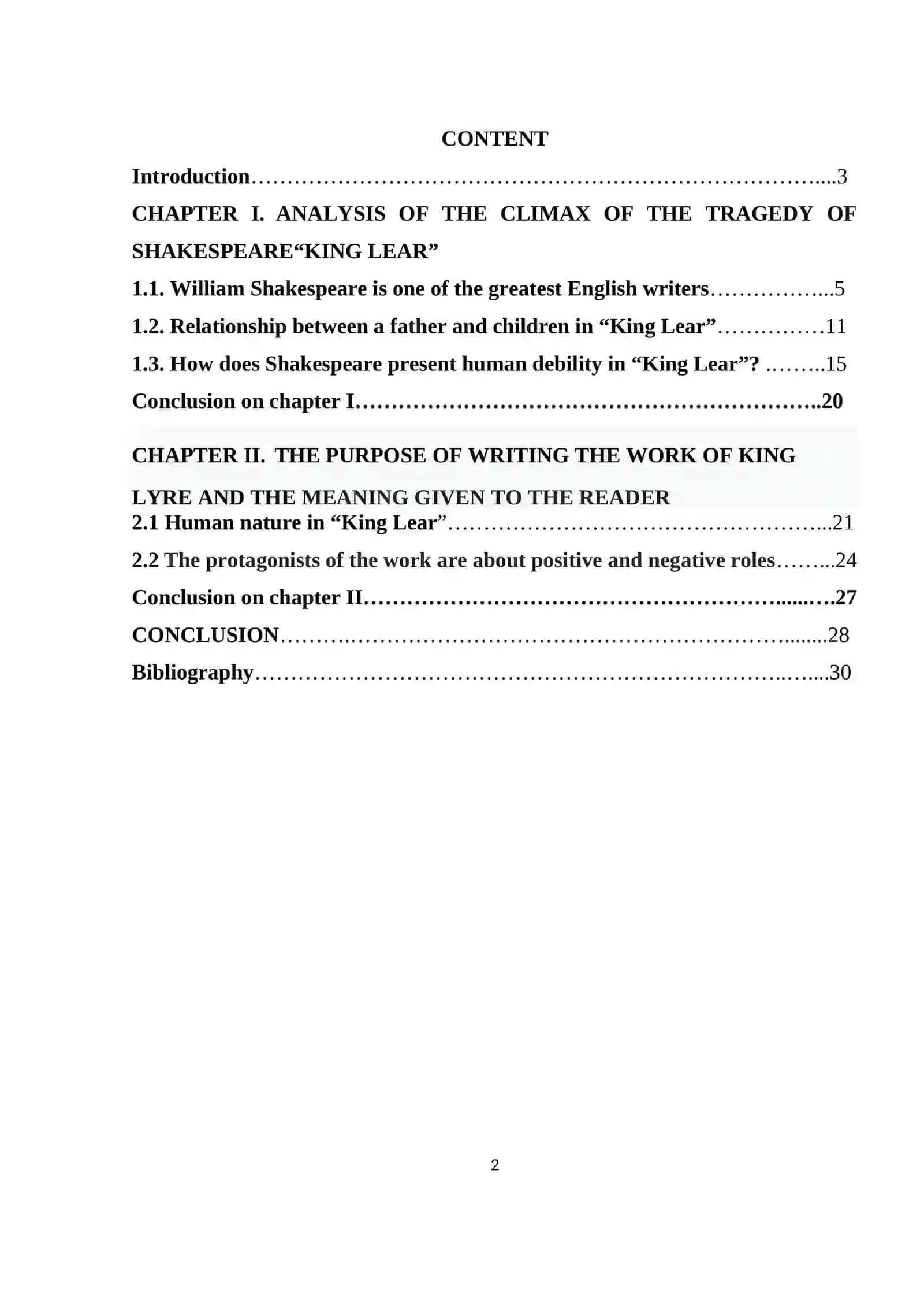 Analysis of the Climax of the Tragedy of Shakespeare, "King Lear" 2