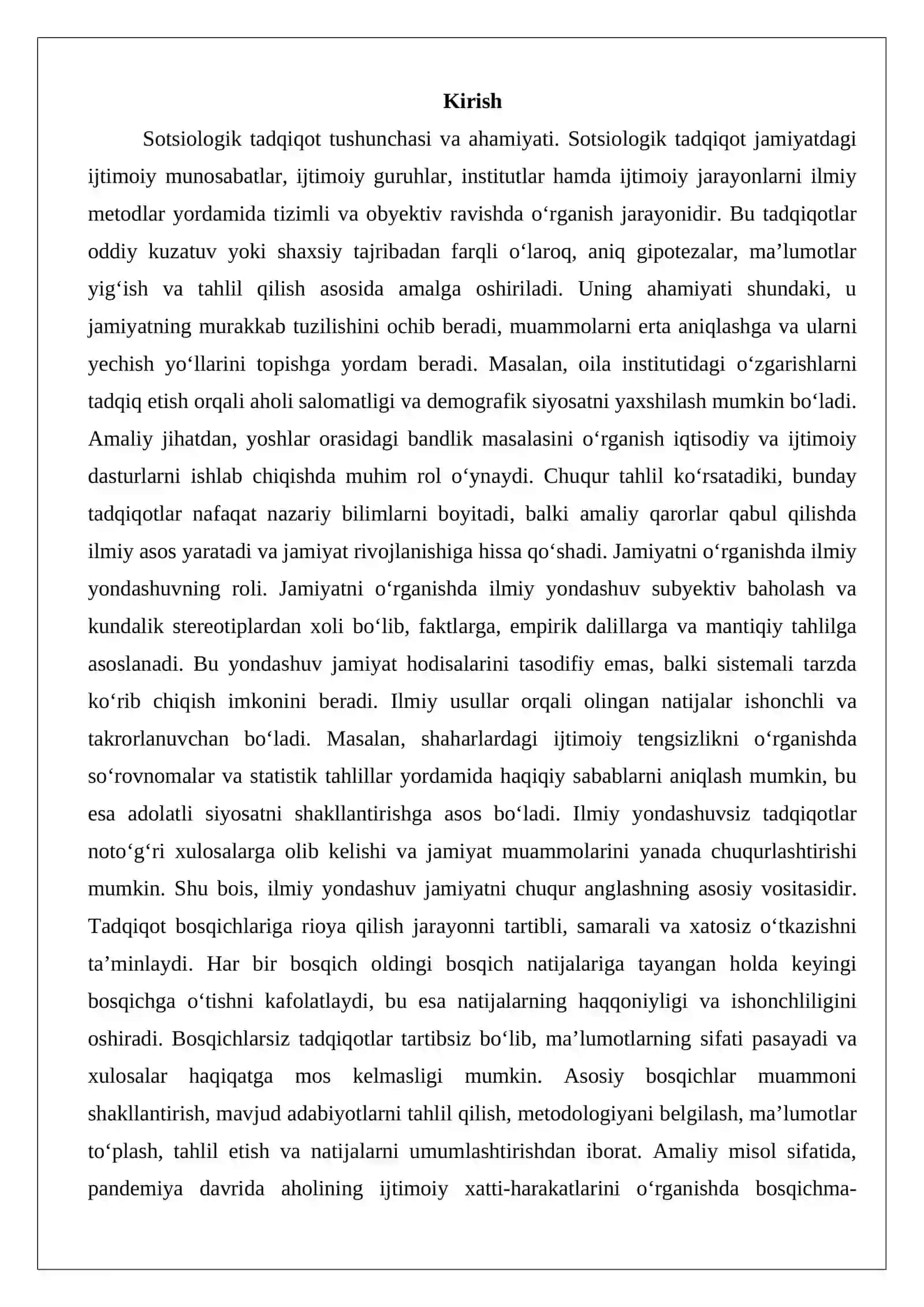 Sotsiologik tadqiqotning asosiy bosqichlari 2