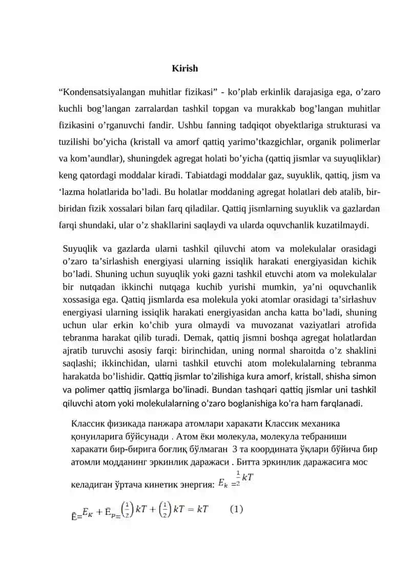 Kondensatsiyalangan muhitlar fizikasi 2