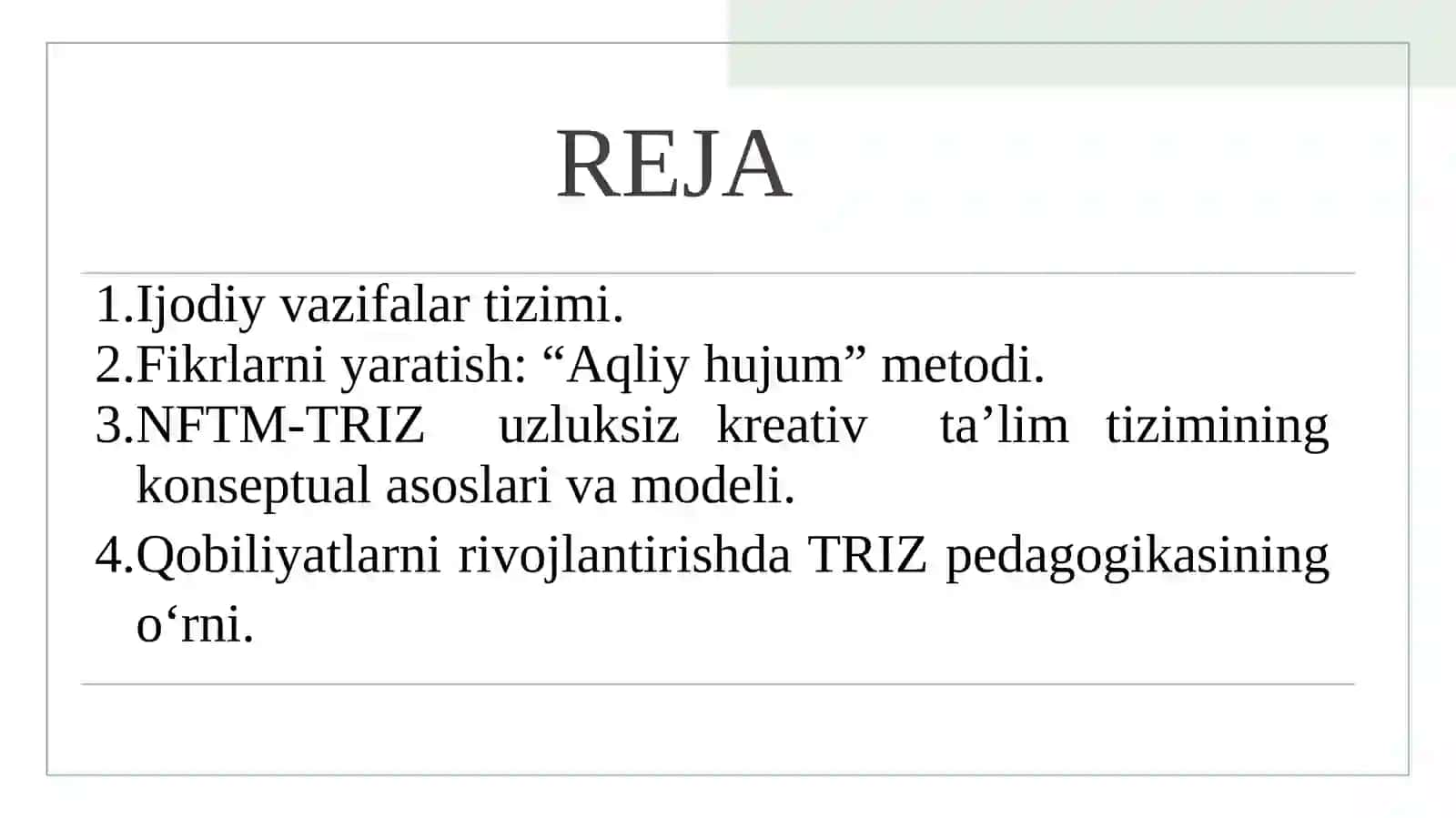 Ijodiy vazifalar tizimi 2