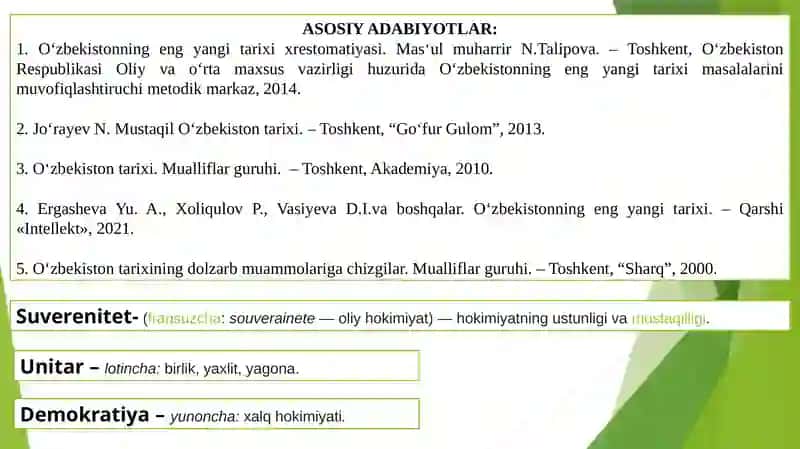 Mustaqil o‘zbekiston respublikasining tashkil topishi va uning tarixiy ahamiyati 2