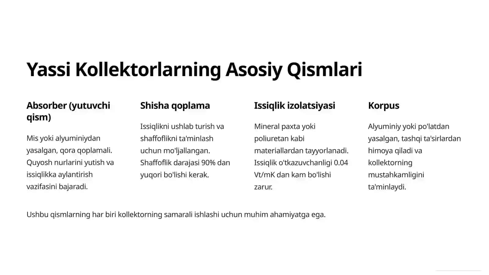Yassi Quyosh Kollektorlari 2