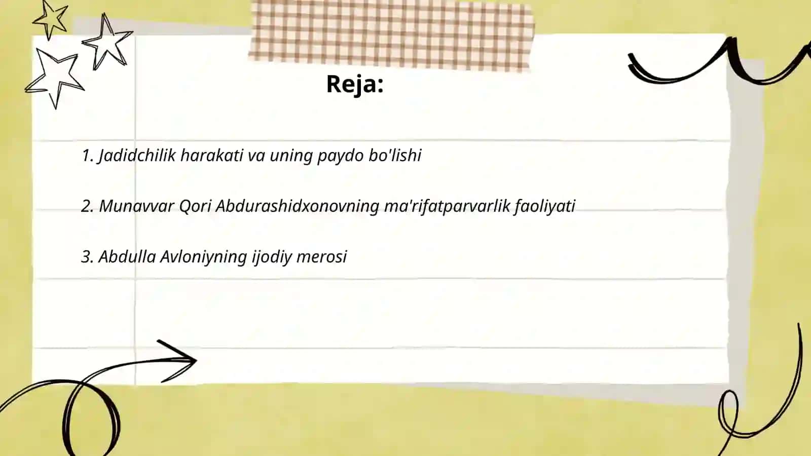 Jadid ma'rifatparvarlarning o'lka ijtimoiy-ma'naviy hayotida tutgan o'rni(Munavvar, Qori, Fitrat, Behbudiy, Avloniy va boshqalar) 2