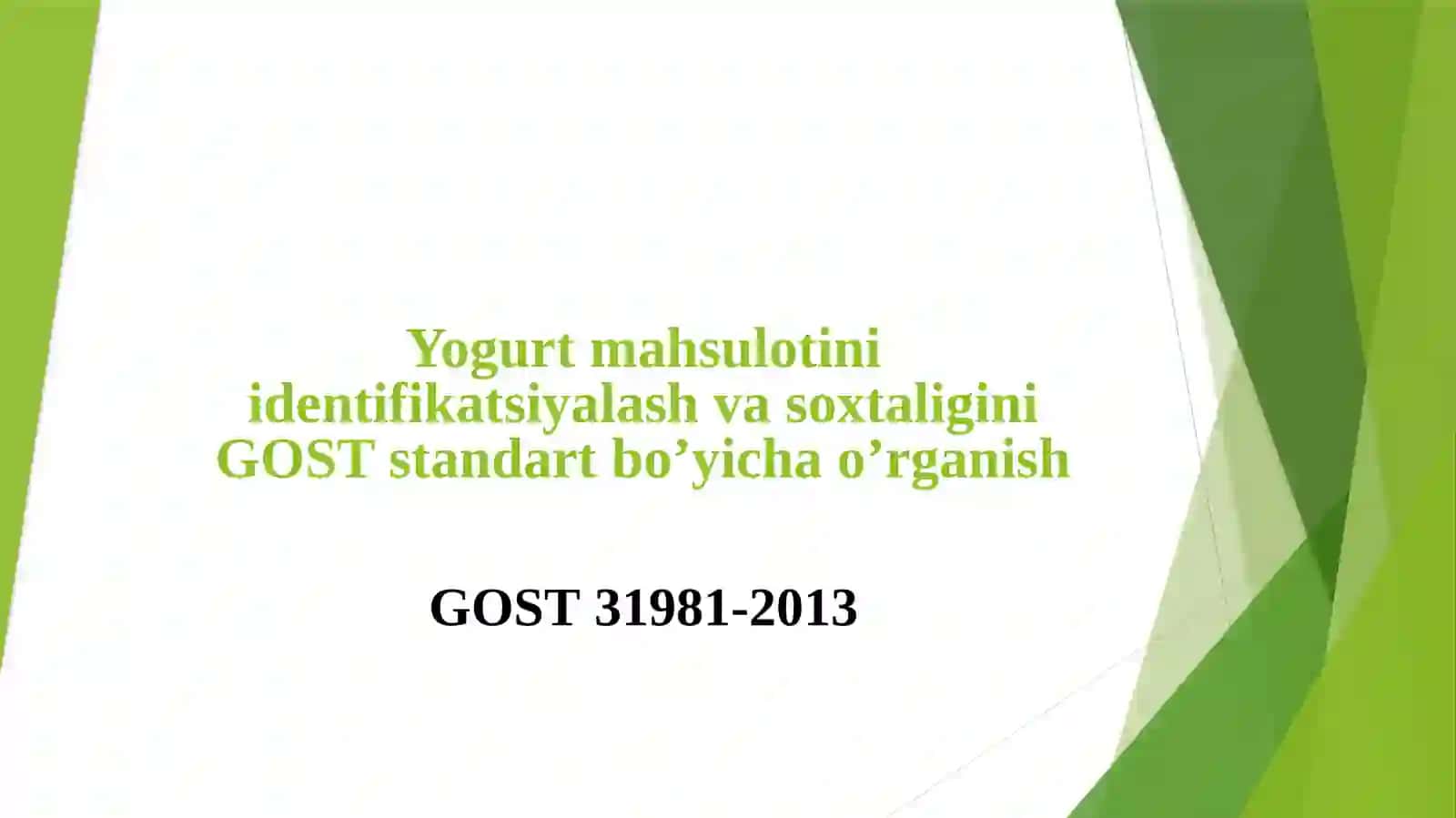 Yogurt mahsuloti identifikatsiyalash va soxtaligini o'rganish 2