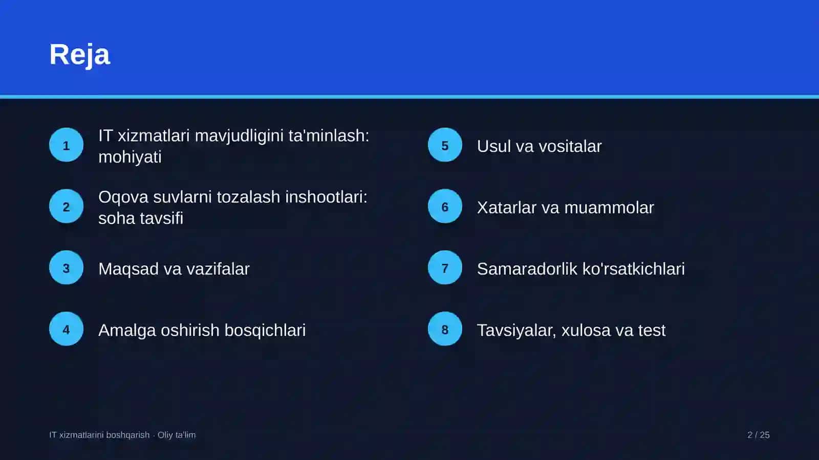 oqova suvlarni tozalash inshootlarida axborot texnologiyalari xizmatlari mavjudligini ta'minlash 7247 2