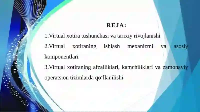Virtual xotira va uning konsepsiyasi. 2
