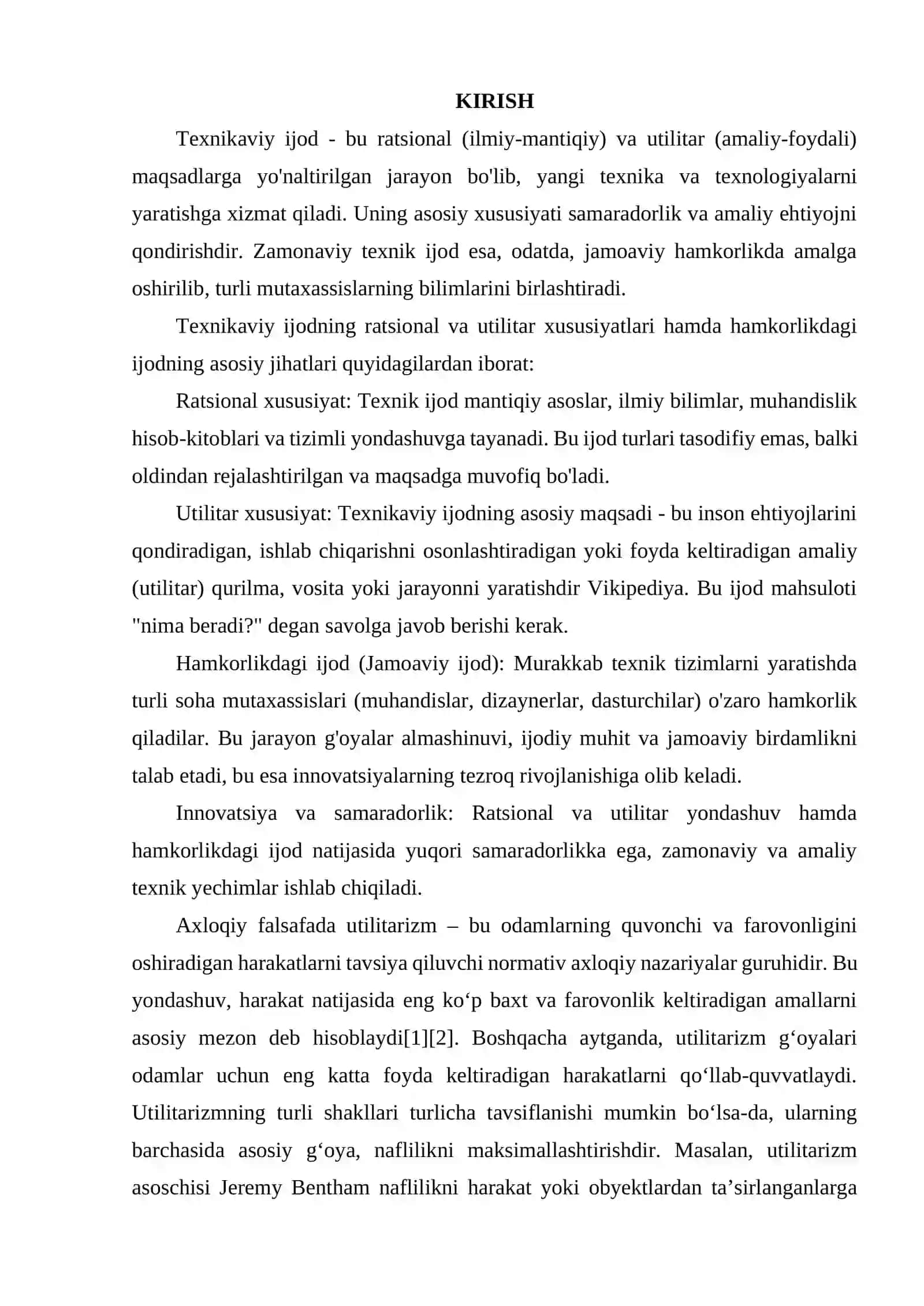 TEXNIKAVIY IJODNING RATSIONAL VA UTILITAR XUSUSIYATI VA HAMKORLIKDAGI IJOD. 2