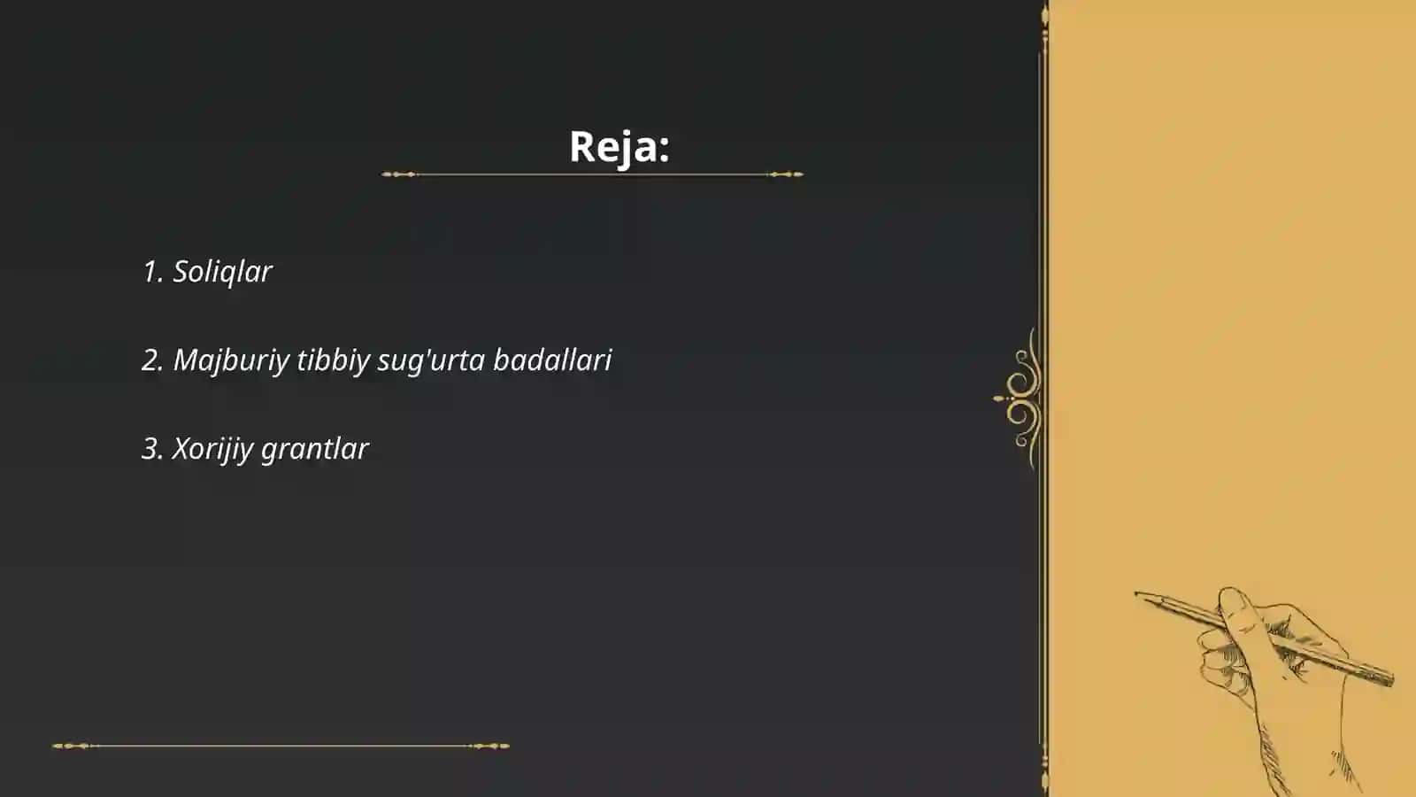 Davlat byudjetining sogʻliqni saqlash xarajatlarini moliyalashtirish manbalari 2