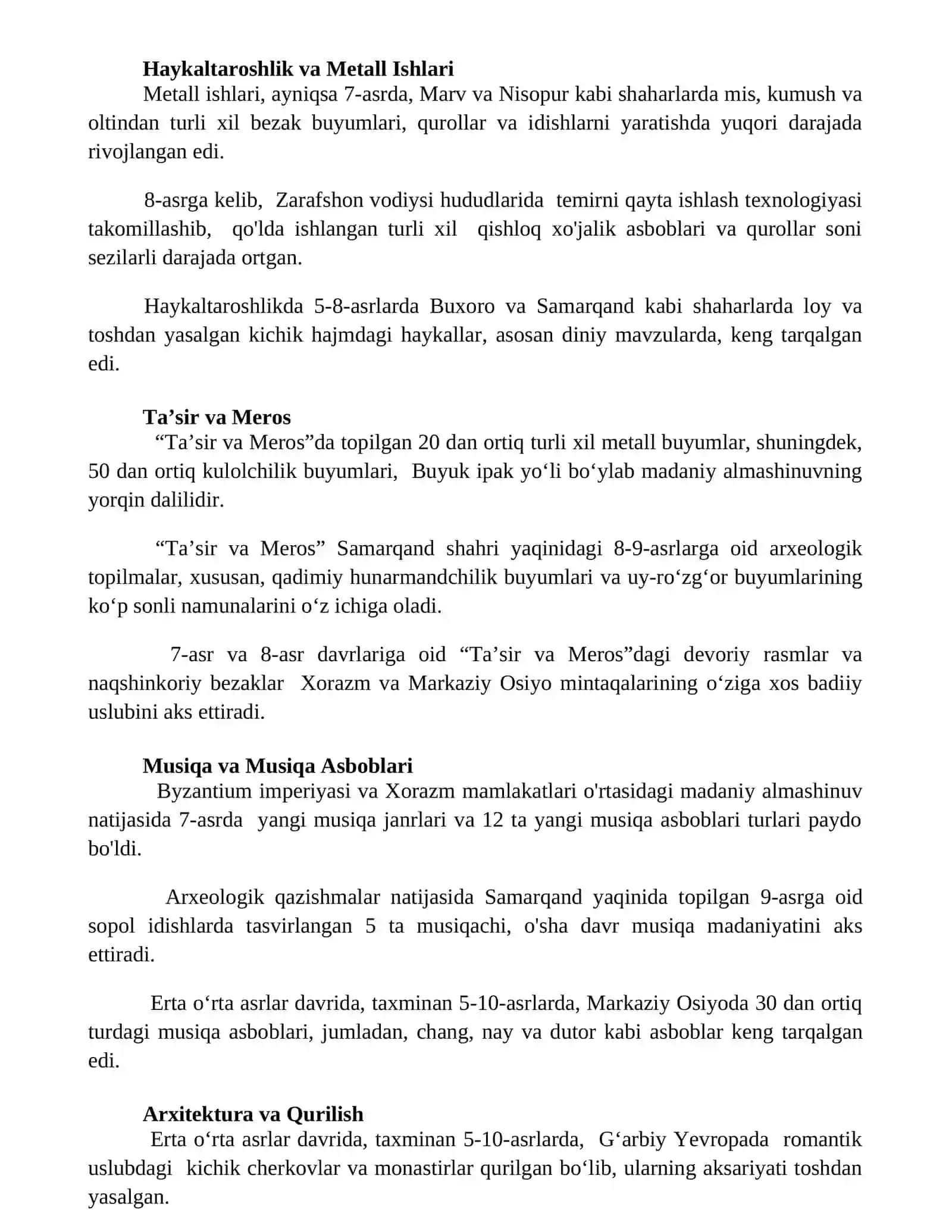Erta Oʻrta Osiyo Madaniyati 2