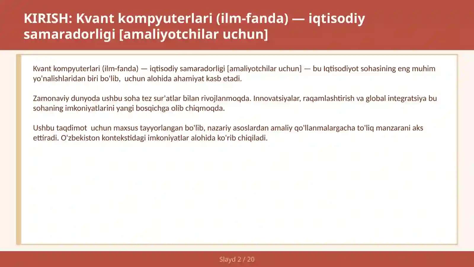 KVANT KOMPYUTERLARI (ILM-FANDA) — IQTISODIY SAMARADORLIGI [AMALIYOTCHILAR UCHUN] 2