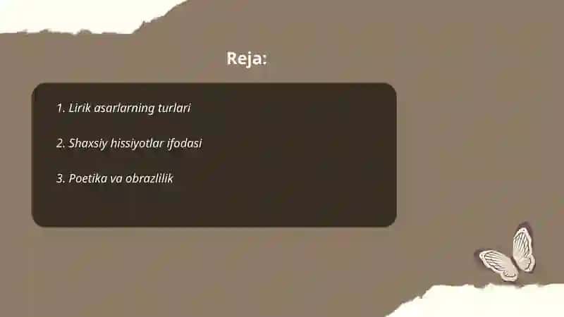 Lirik asarlarni ifodali oʻqish 2