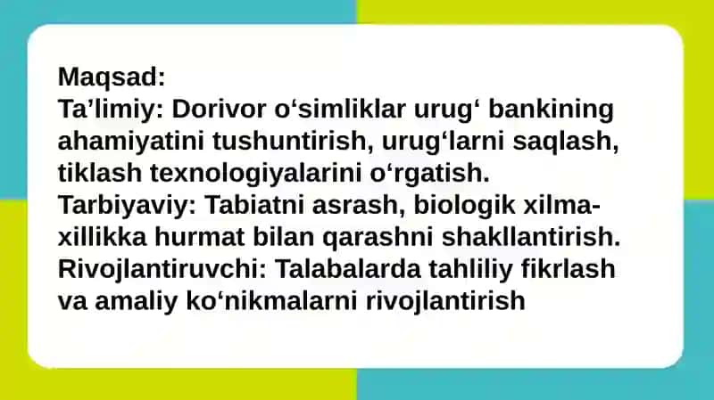 Dorivor o‘simliklarning urug‘ banki va urug‘dan tiklanish jarayoni 2