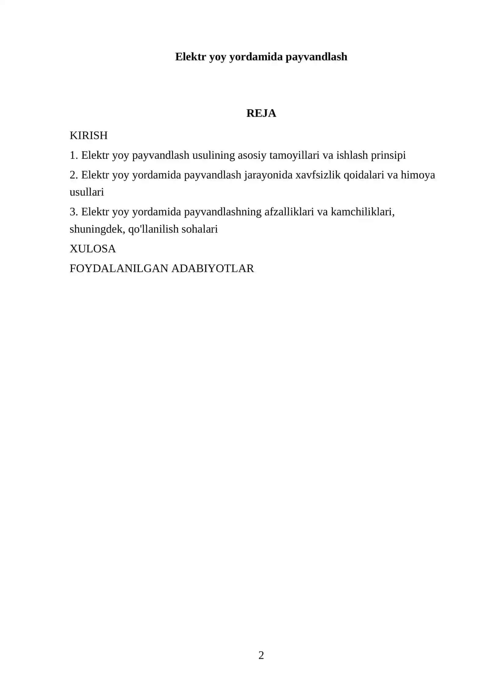Elektr yoy yordamida payvandlash 2
